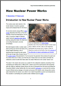 How Nuclear Power Works How Nuclear Power Works